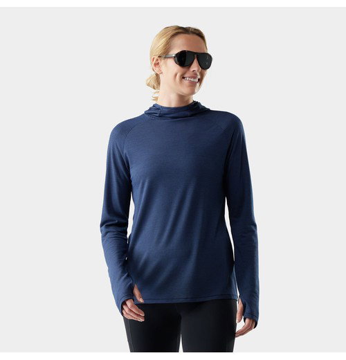 Women's Active Mesh Hoodie-Nightfall Blue-Deep Navy / M