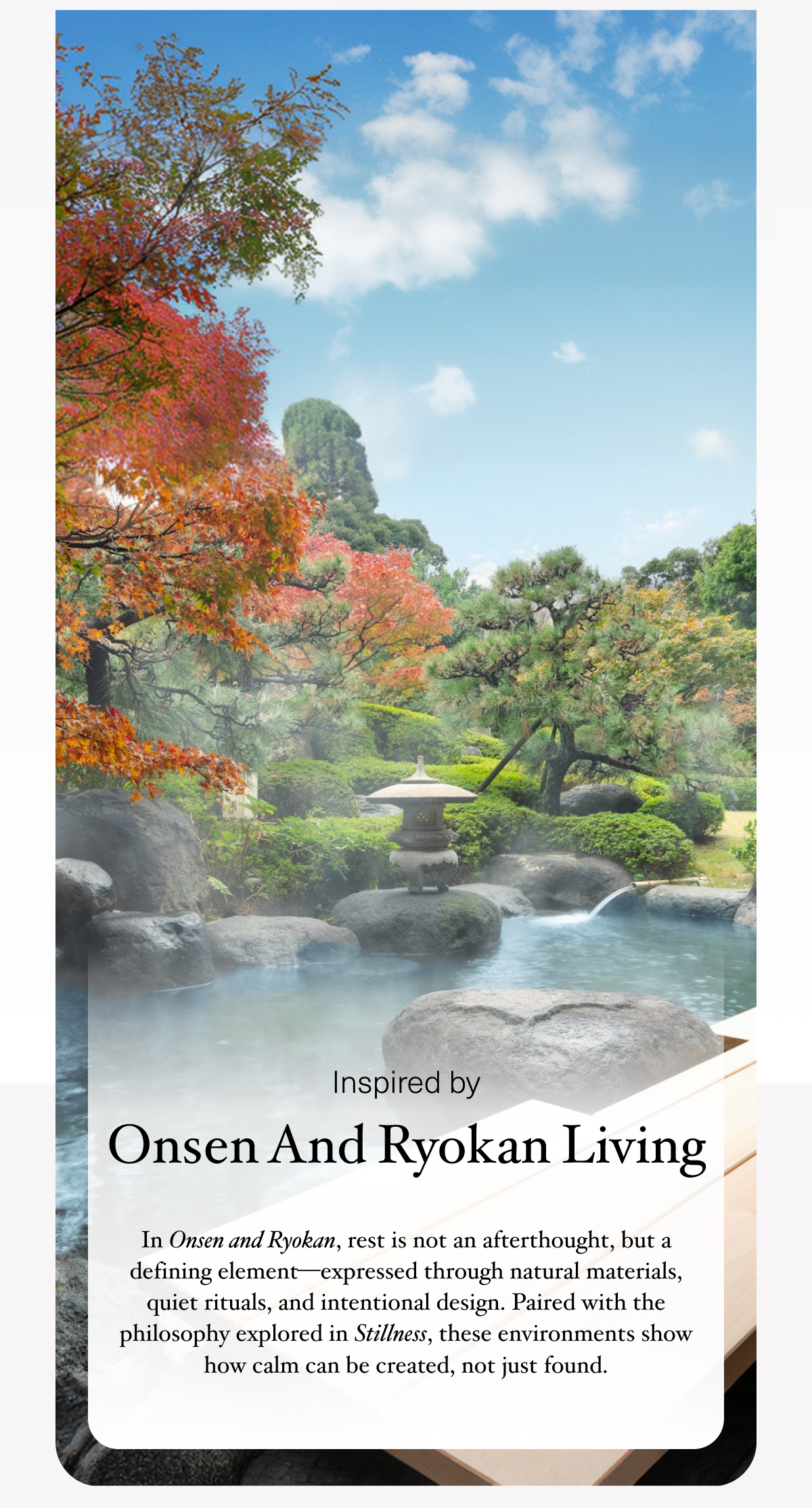 Inspired by Onsen and Ryokan Living