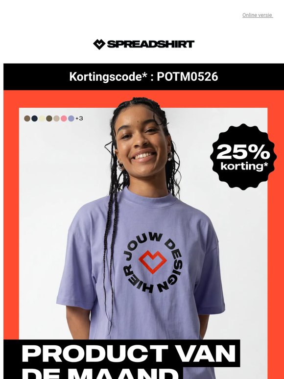 Nog maar 48 uur: 25% korting op het Uniseks oversized bio T-shirt