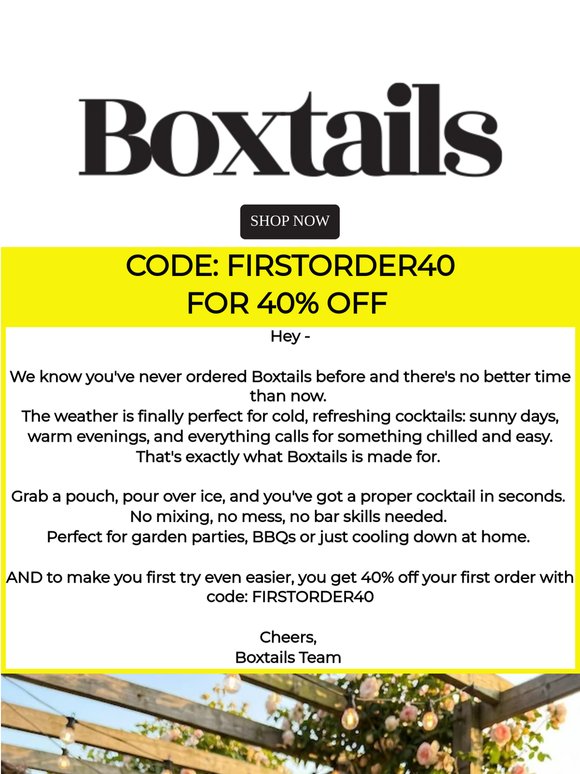 There's no better time for your first order!