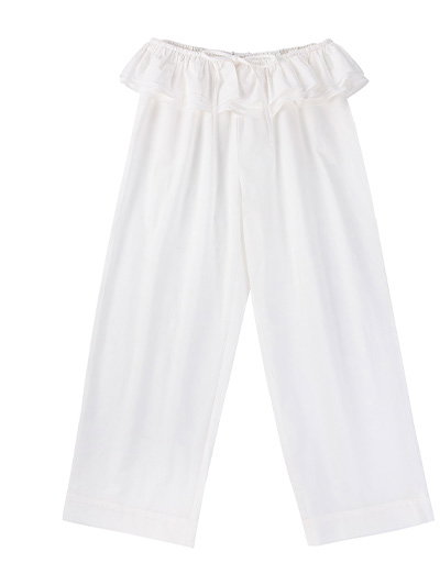 Detachable Ruffle Belt Pant - White