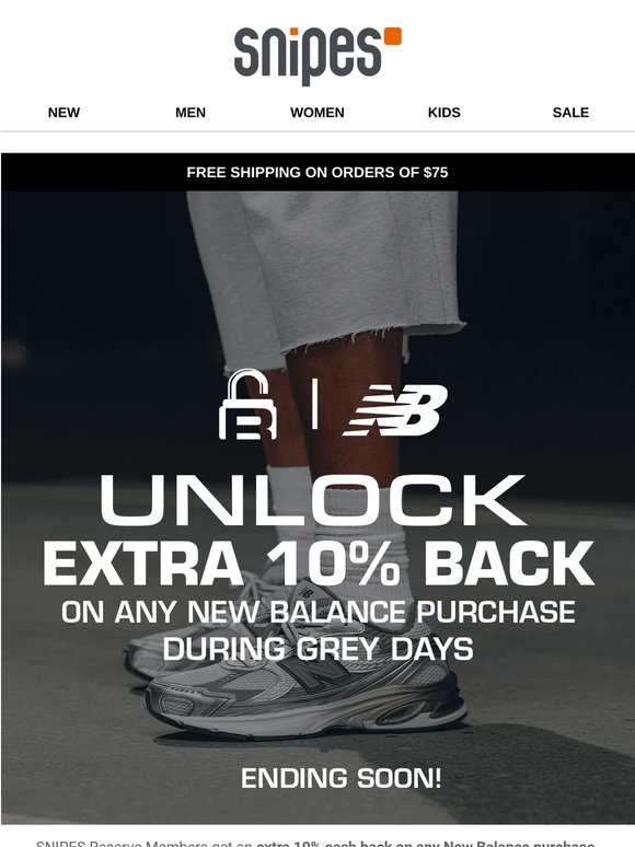 Last Chance: 10% Cash Back on New Balance
