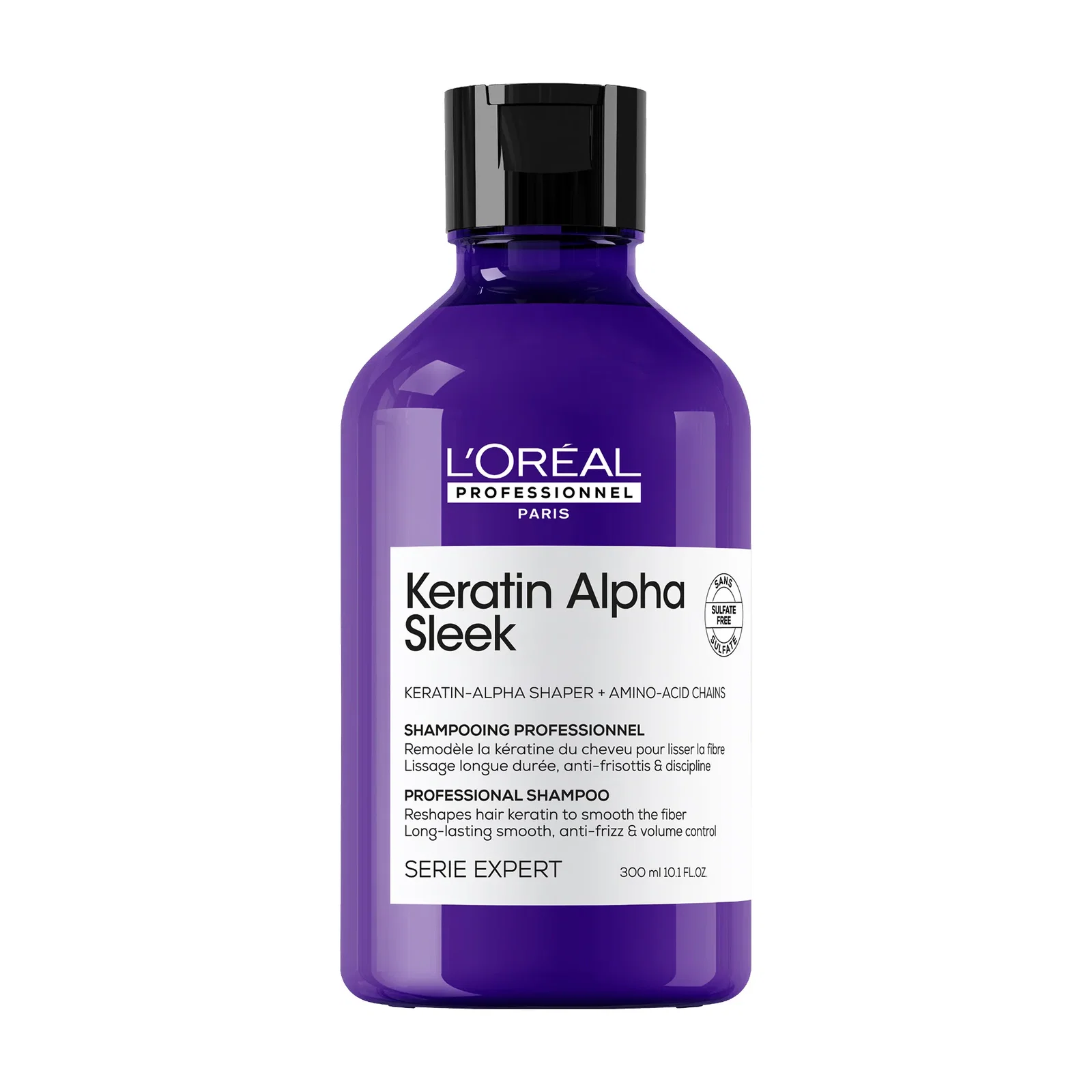 Image of L'oreal serie expert keratin alpha sleek shampoo - shampoo disciplinante anticrespo
