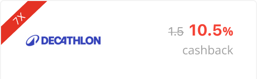 Decathlon x7 10.5% cashback