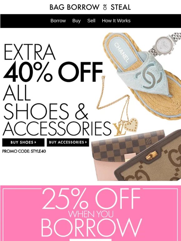 Extra 40% Off Shoes and Accessories + Free Shipping!