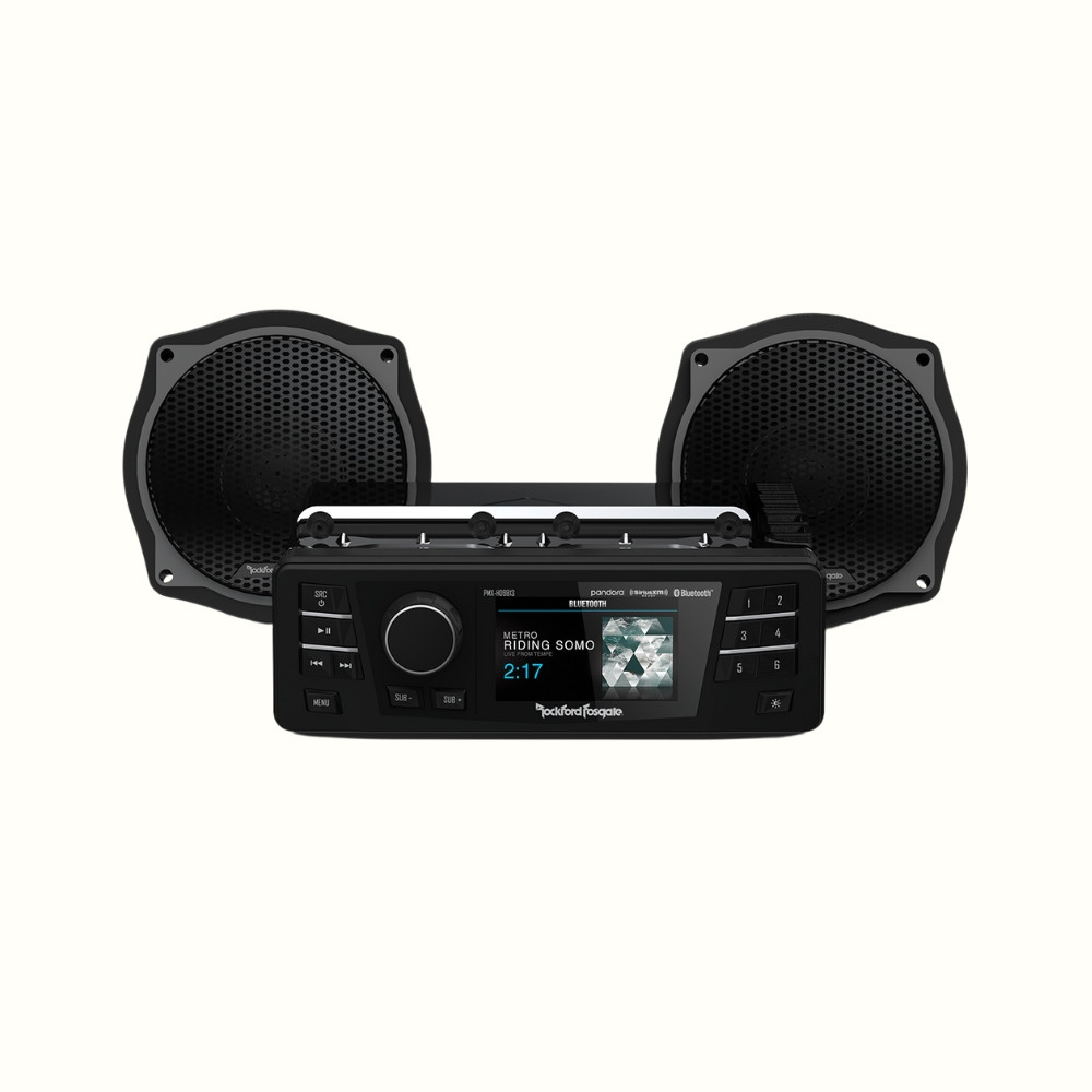 Image of Rockford Fosgate HD9813SG-STAGE1 Source Unit & 2-Speaker Kit for 1998-2013 HD