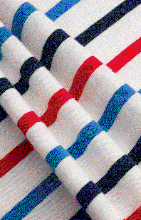 Ladies Cotton Striped Boat Neck Top