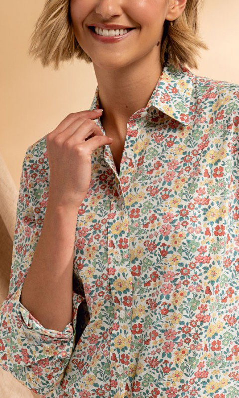 Ladies Classic Cotton Blouse Made with Liberty Fabric