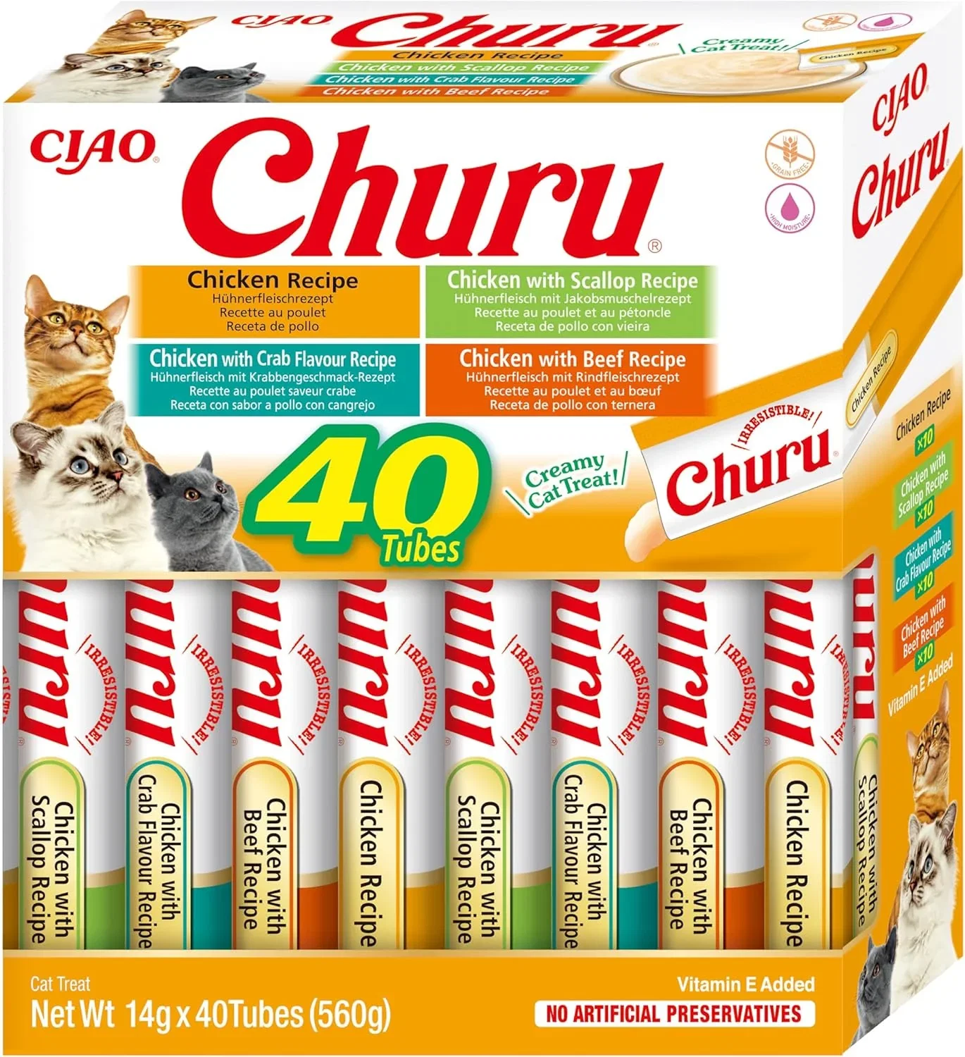 Image of Churu 40 Pack Box Cat Treat - Chicken Variety