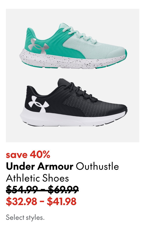 Under Armour Outhustle Athletic Shoes
save 40%
54.99 - 69.99 (strikethrough)
32.98 - 41.98
Select styles.