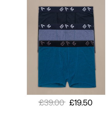 Regular Fitted Air Bamboo Boxers – 3 Multipack. Shop now.