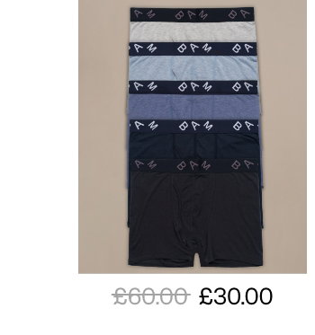 Regular Fitted Air Bamboo Boxers – 5 Multipack. Shop now.