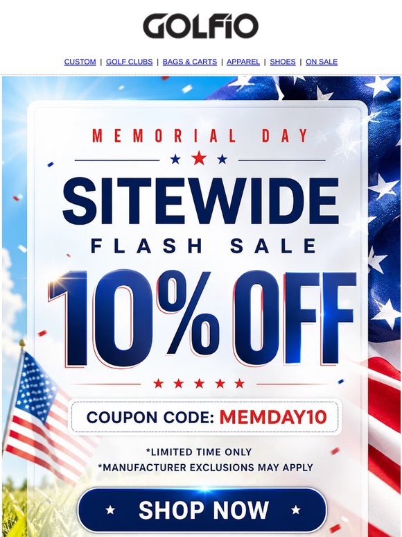 Memorial Day Sale Ending Soon ⏳ Save 10% Now