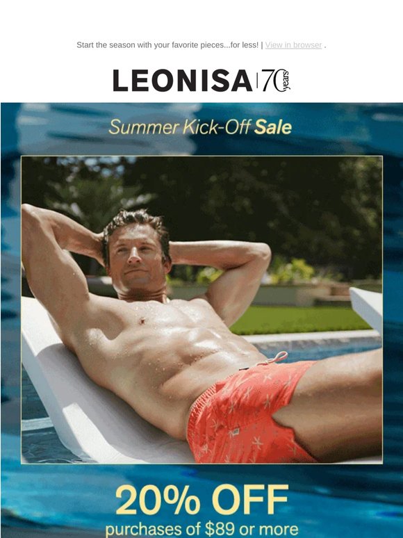 Let's get going! 20% OFF for summer