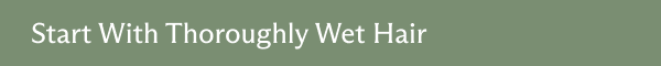 Start with thoroughly wet hair 