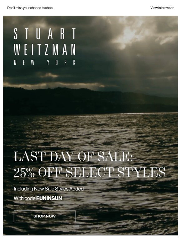Last Day: 25% Off New Sale Styles & More