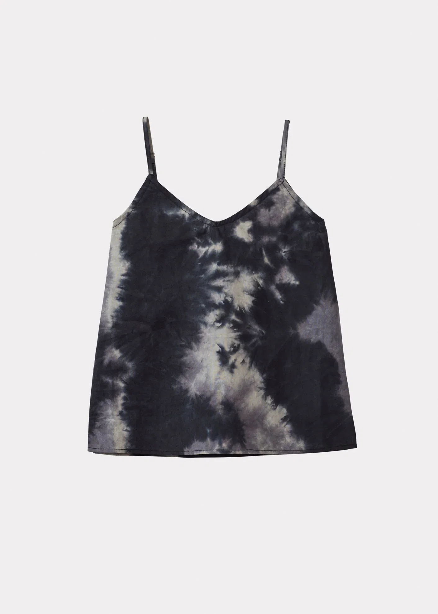 Image of CAMILLA GIRL'S COTTON CAMISOLE TOP - CHARCOAL TIE-DYE