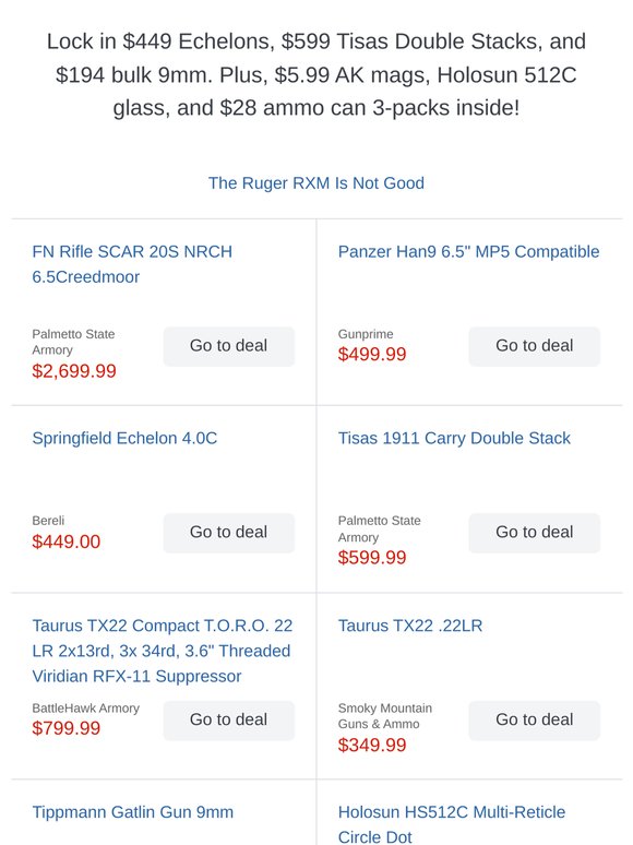 🔥Best Sellers This Week: $499 Panzer MP5s, $2699 SCAR 20s & $4 Glock Mags