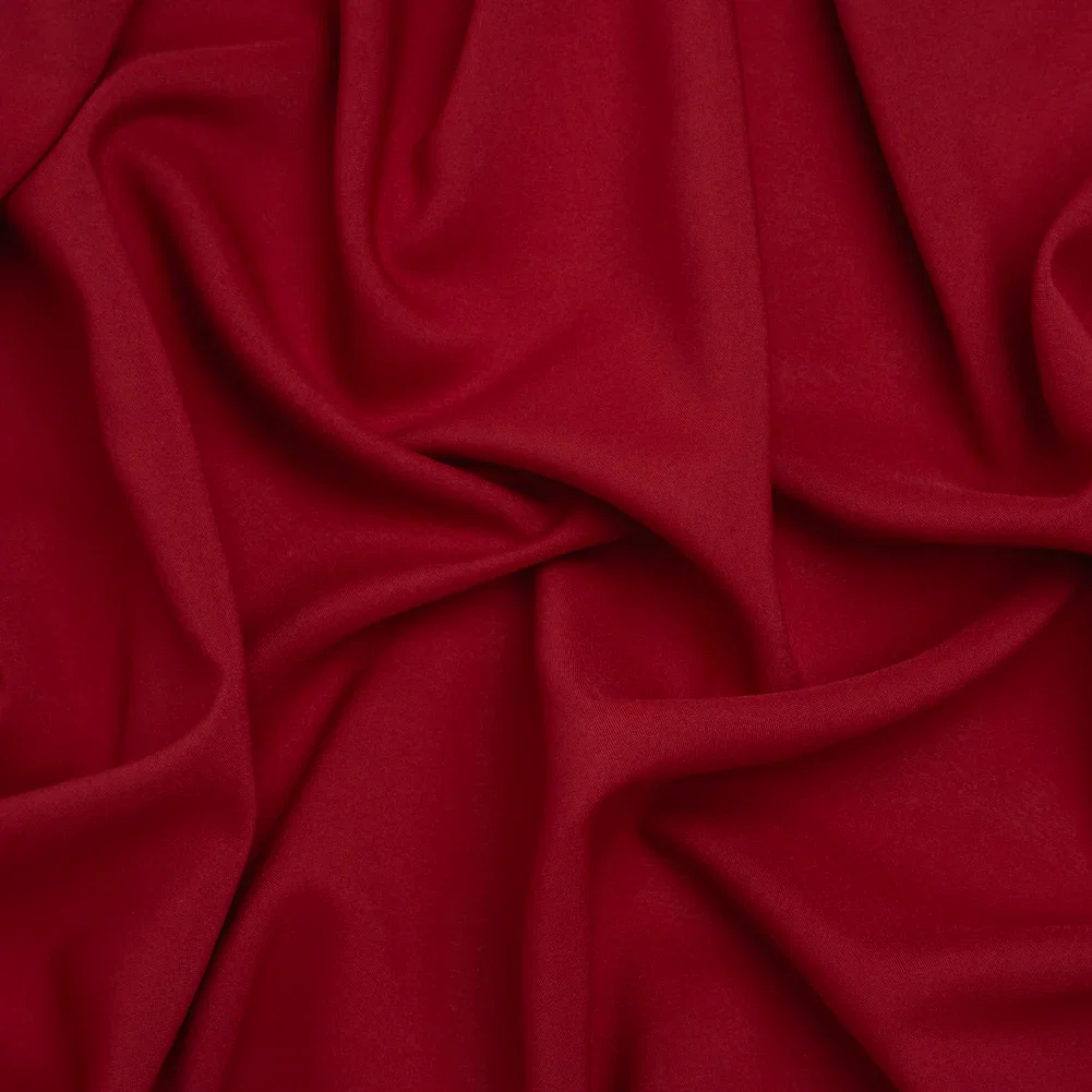 Image of Polyester Challis - Cranberry Red - Designer Deadstock