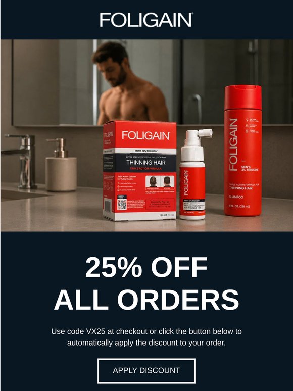 25% off all FOLIGAIN® orders