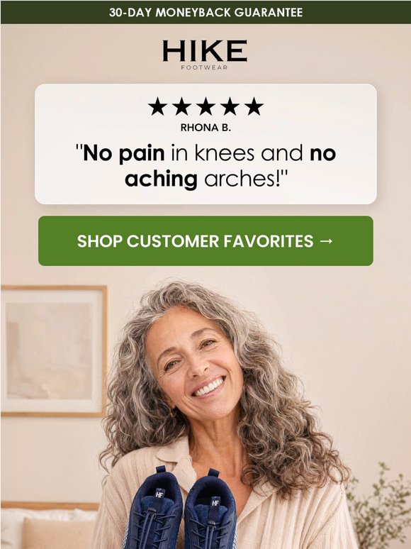 72yrs old Rhonda has FLAT FEET. Now she walks without knee pain.