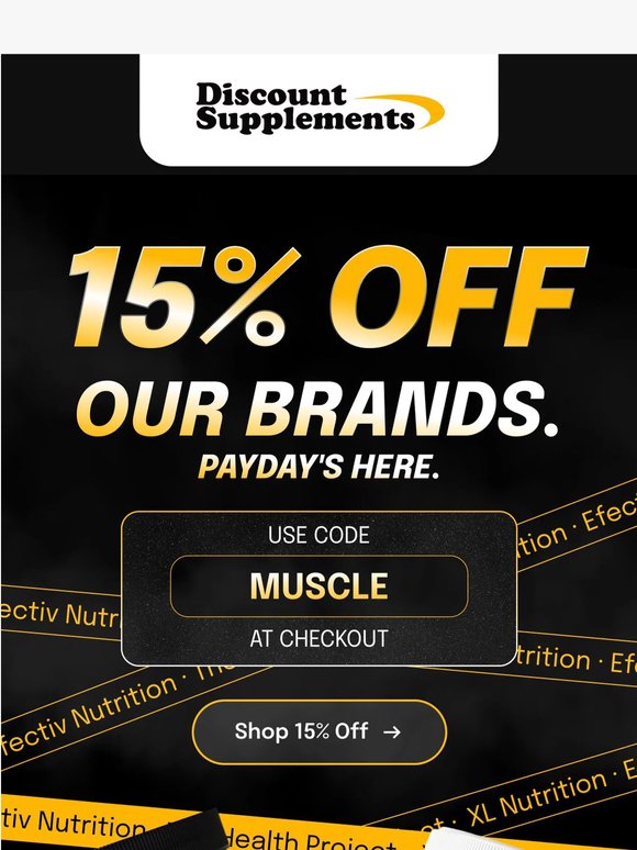 payday sale is live: 15% OFF own brands