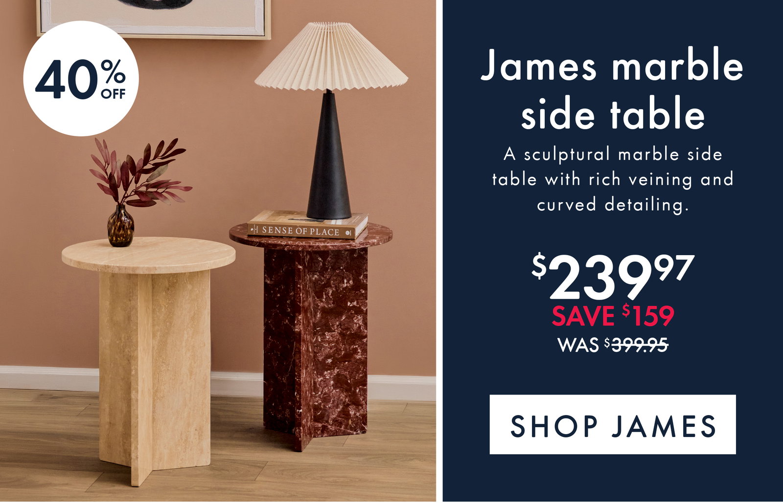 James Marble Side Table