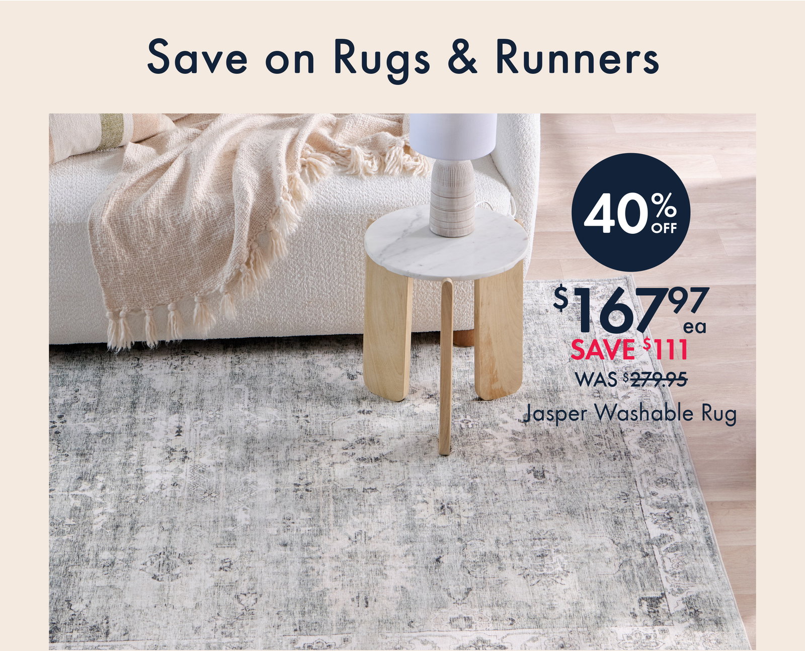 Jasper Washable Floor Rug