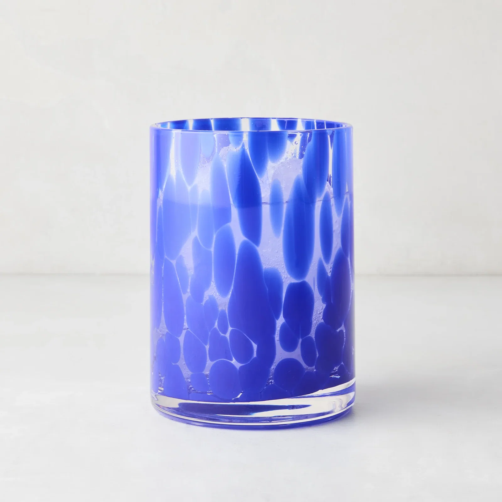 Image of Dark Blue Spotted Double Old Fashioned Glass