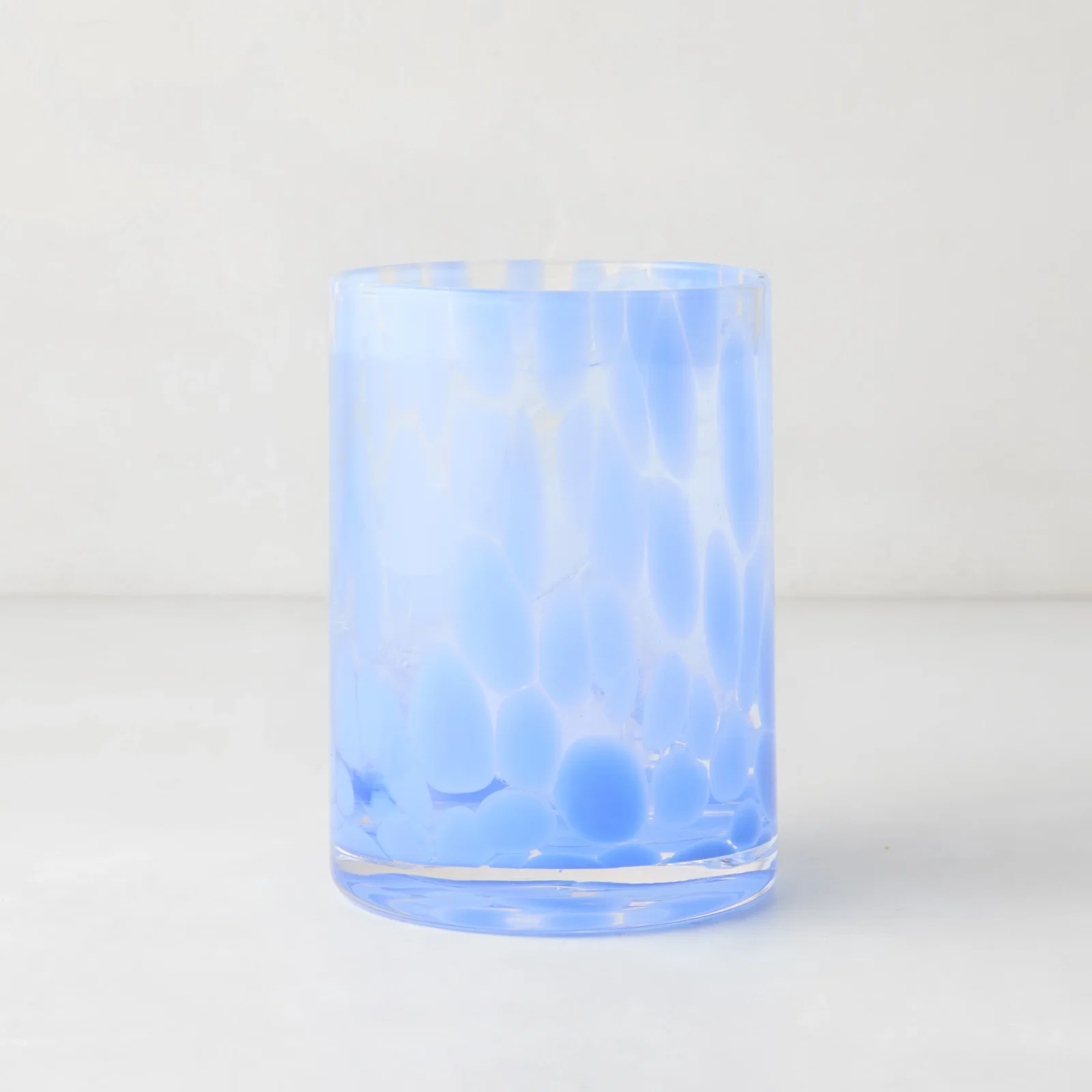 Image of Light Blue Spotted Double Old Fashioned Glass