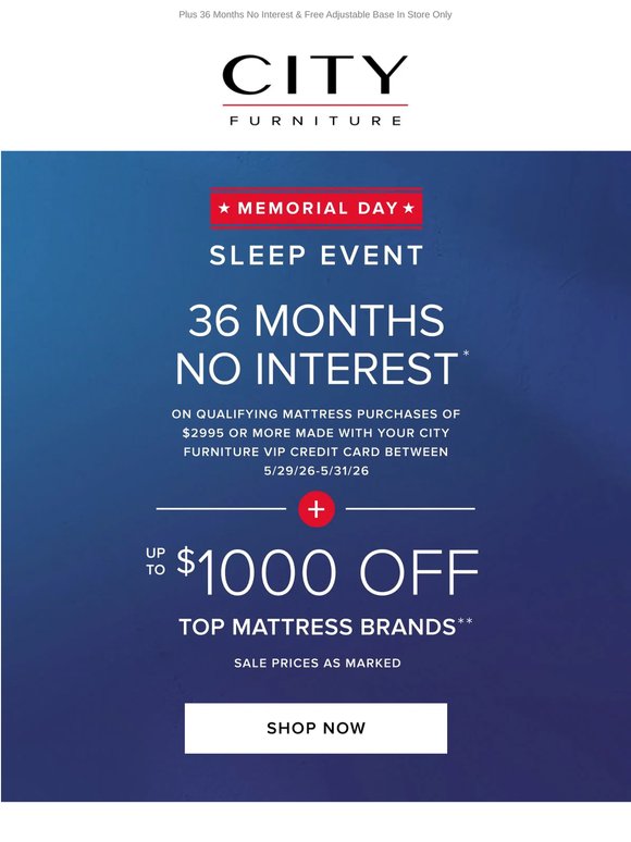 Up To $1,000 Off - Memorial Day Sleep Savings