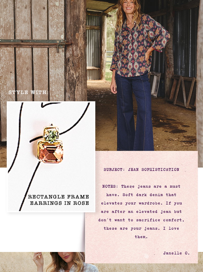 Shop Rectangle Frame Earrings in Rose