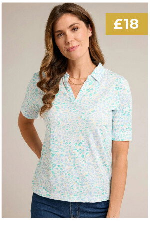 Pure Cotton Print Polo Shirt