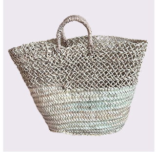 Lattice Detail Handmade Moroccan Straw Basket