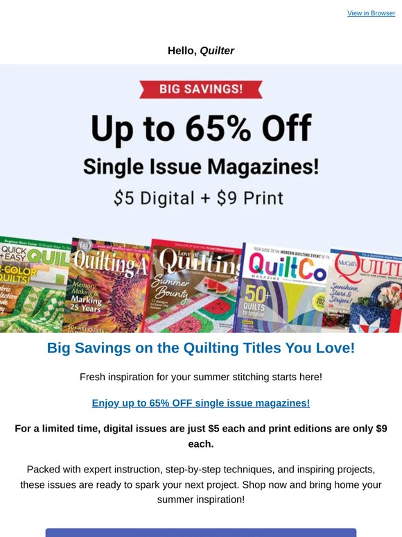 🔥 Hot Off The Press: Up to 65% Off Magazines!