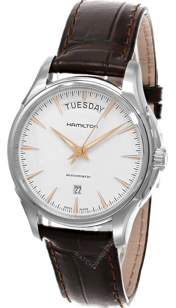 Jazzmaster Day Date Automatic 40MM White Dial Leather Men’s Watch