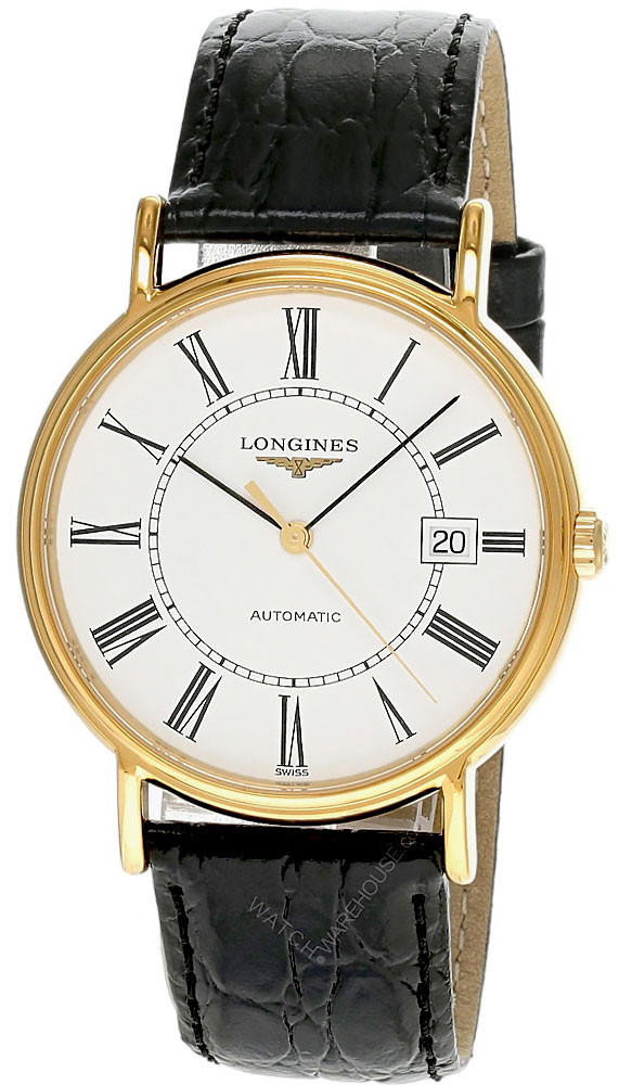 Presence White Dial Leather Men’s Watch .