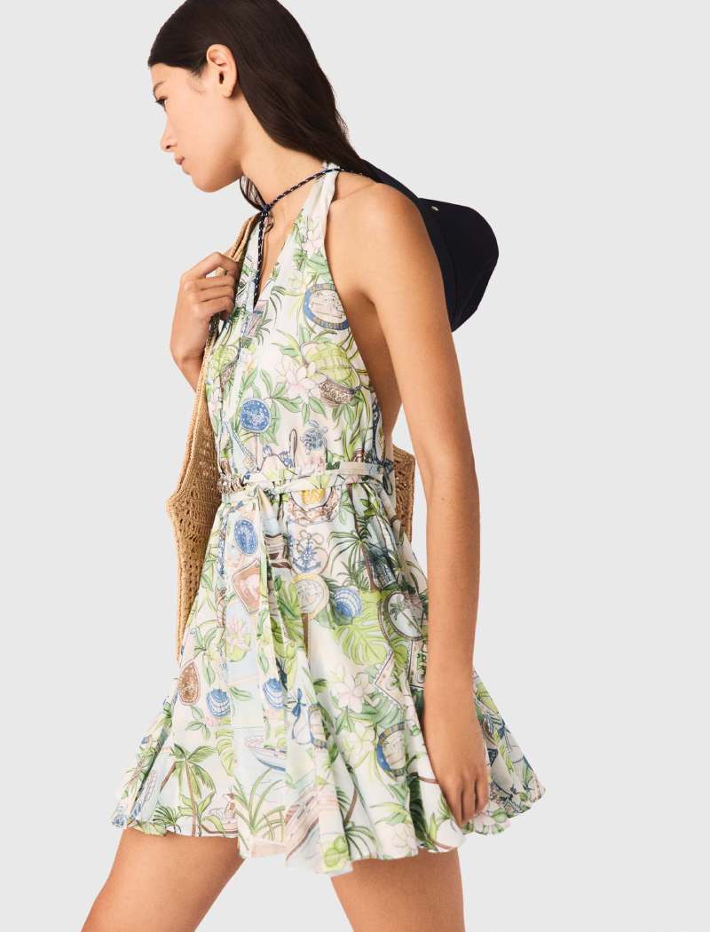 Robe imprimée dos nu