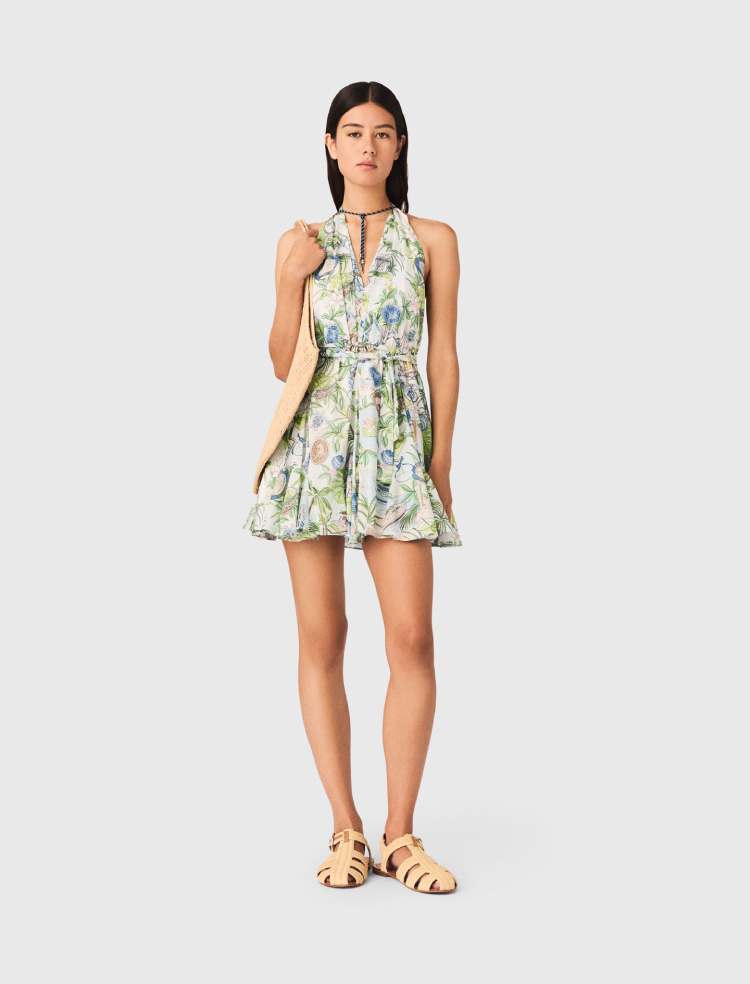 Robe imprimée dos nu