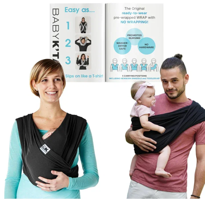 Image of Baby K'tan Baby Carrier, Black, Breeze, X-Small