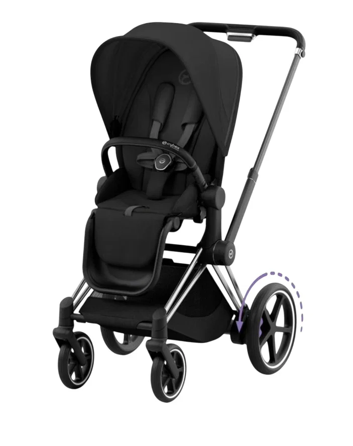 Image of Cybex E-PRIAM Electric Stroller, 2024, Chrome With Black Details, Sepia Black