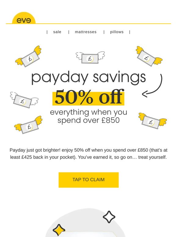 50% off to brighten up your payday