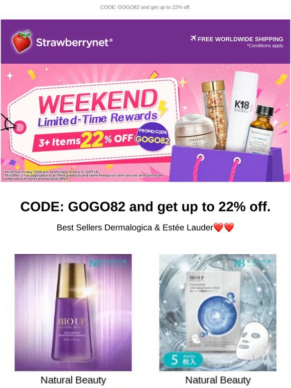 🎉3 Days Only: 3+ Items Extra 22% OFF👉Code: GOGO82 😍