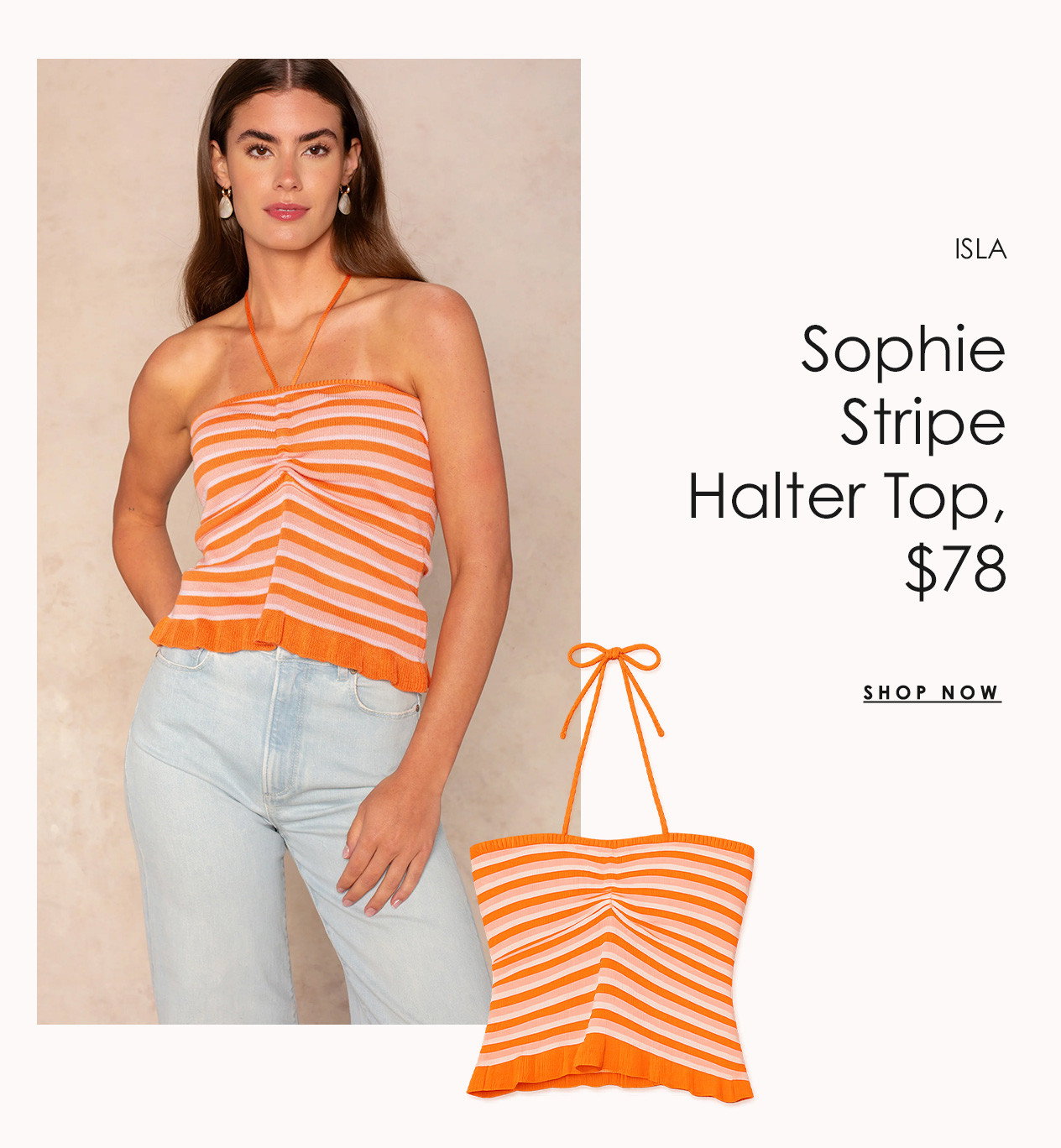ISLA Sophie Stripe Halter Top