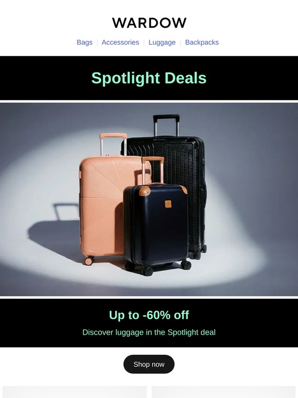 Spotlight Deals: Up to -60% on luggage