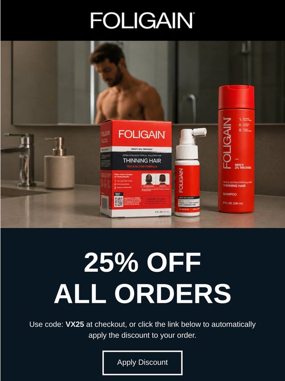 25% off all FOLIGAIN® orders