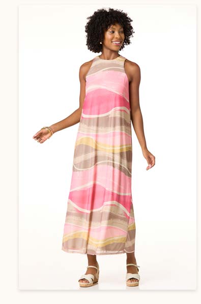 Shop Wavy Mesh Maxi Dress