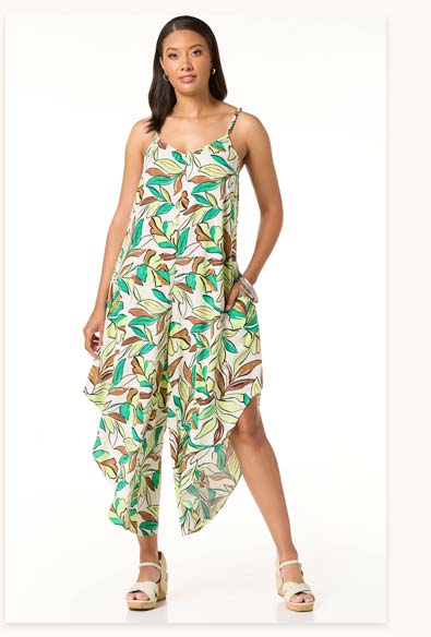 Shop Tropical Leaf Genie Jumpsuit