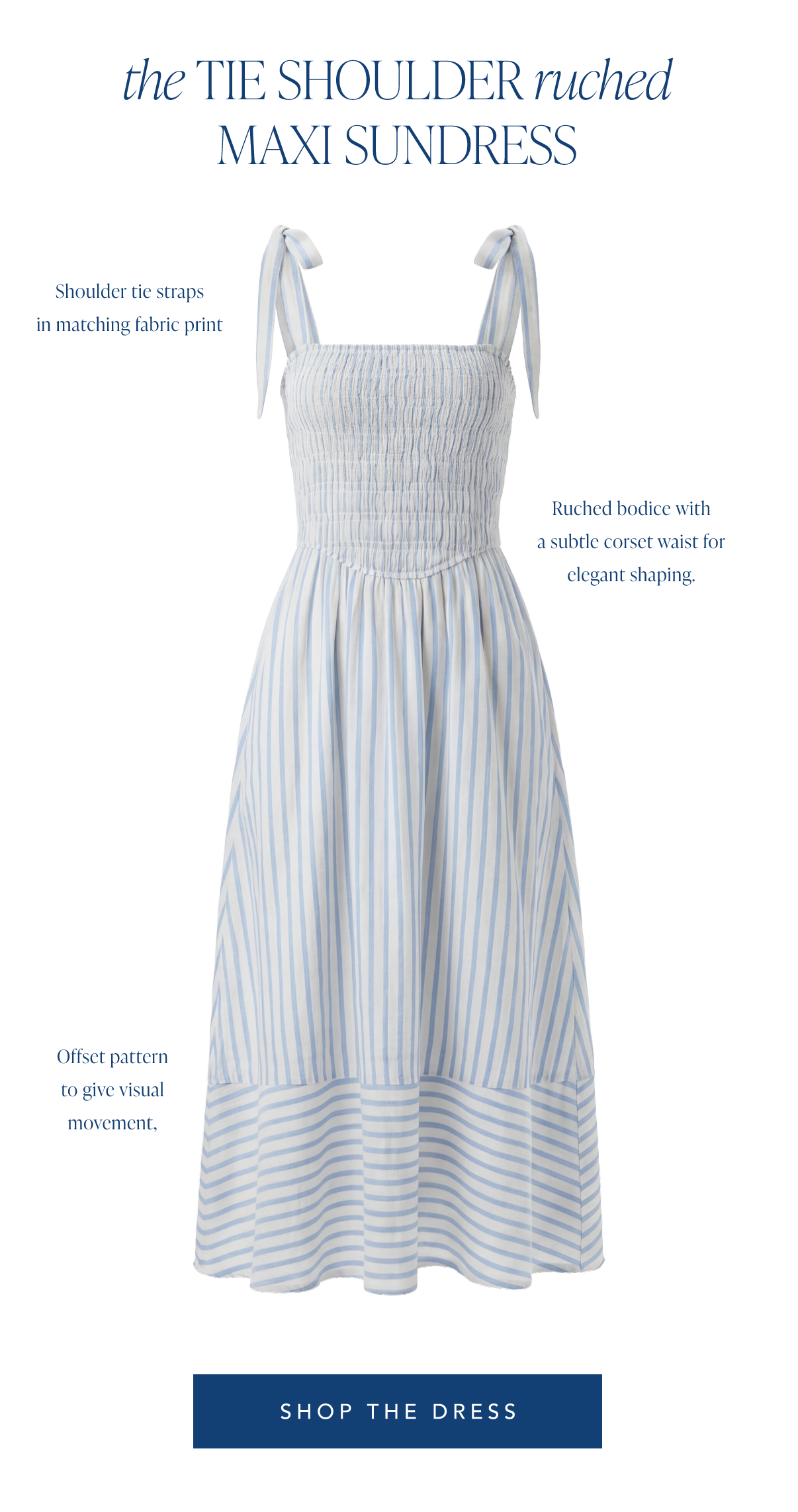 Sleeveless Tie Shoulder Ruched Bodice Striped Maxi Sun Nap Dress