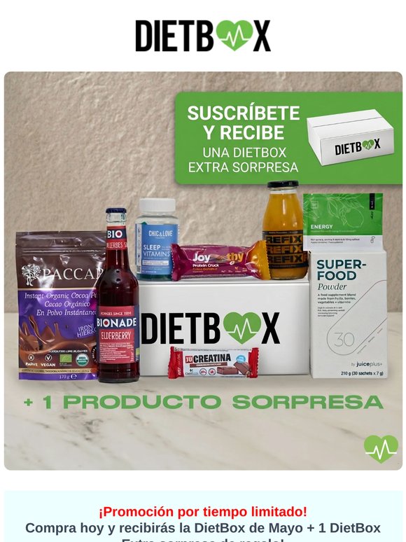 ¡Sólo hoy!🎁 DietBox extra sorpresa de regalo💚